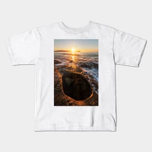 Sunrise over the rockpool Kids T-Shirt